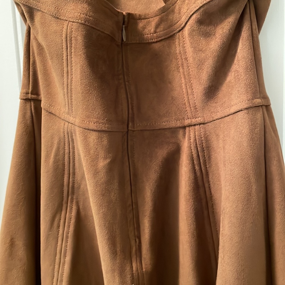 COPY - Express Brown Suede-like Skater dress - Picture 6 of 8